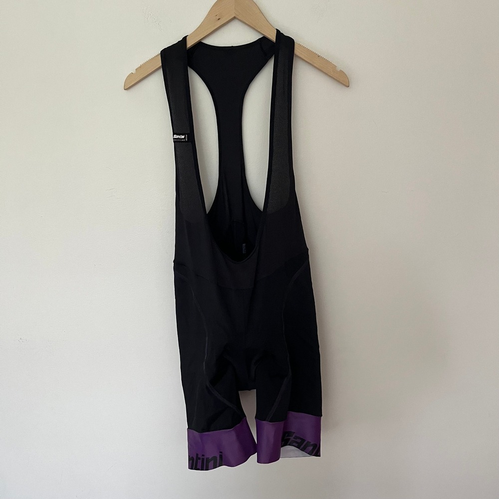 Santini SMS Wave Mens Cycling Bib Shorts Black Purple Italy FS1064C3WWAVE L